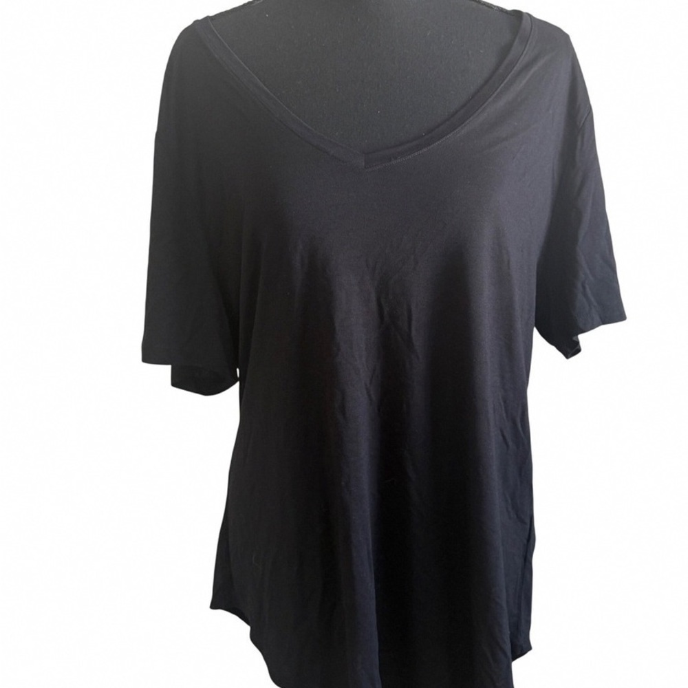 Elegant Black V-Neck Women's Tee